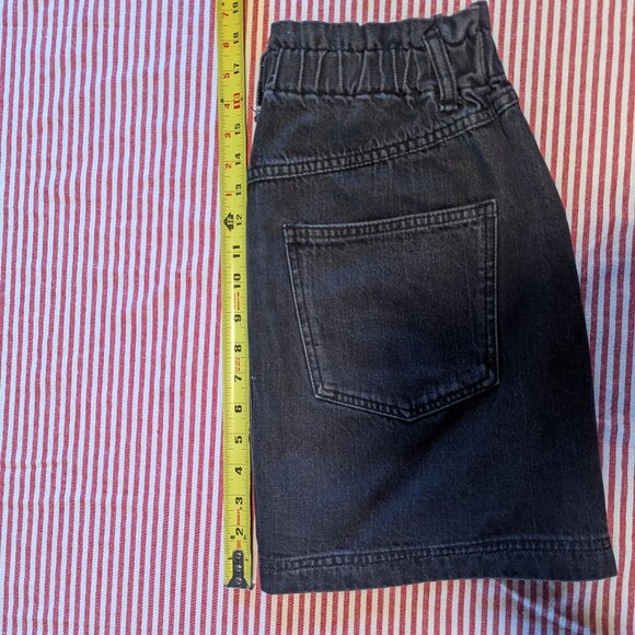 Mini jean skirt with paper bag style waist - Picture 4 of 4